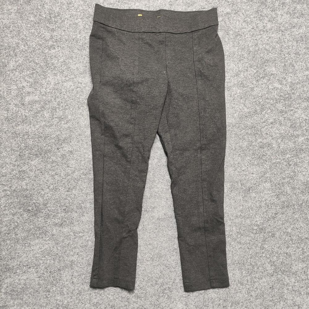 Anne Klein Pants Womens Large Gray Knit Pull On Slim Ankle Dress Workwear